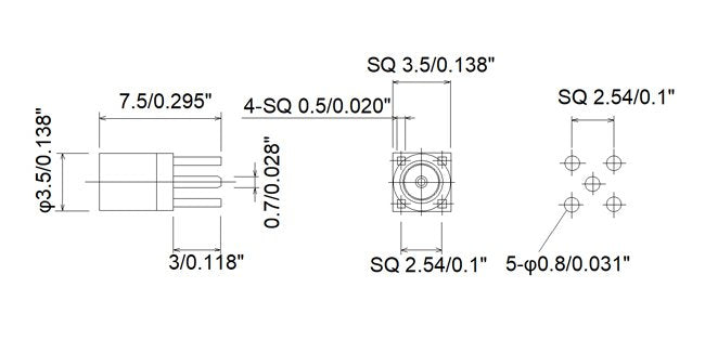JCC MMCX RF Micro-Miniature Coaxial Connector with PCB Jack - Image 2