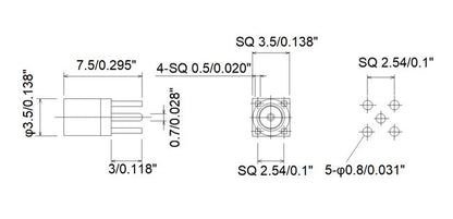 JCC MMCX RF Micro-Miniature Coaxial Connector with PCB Jack - Image 2