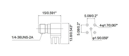 RF SMA PCB Connector with Jack - 18GHz Frequency Range - Image 2
