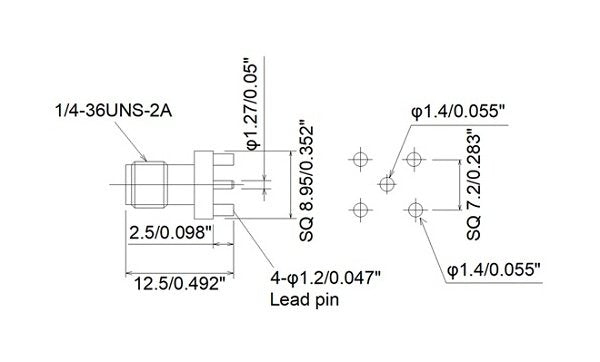 JCC Printed Circuit Board (PCB) Mount RF SMA Connector with Jack - Image 2