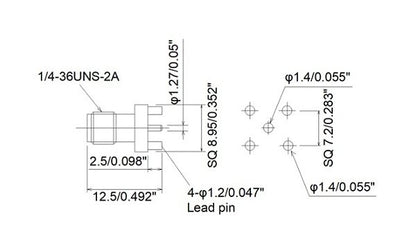 JCC Printed Circuit Board (PCB) Mount RF SMA Connector with Jack - Image 2