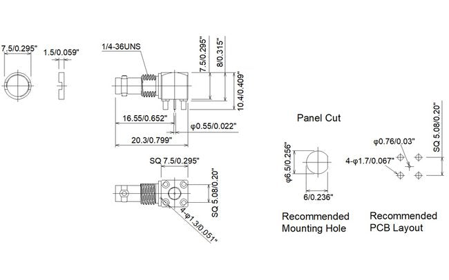 RF Micro BNC Connector with PCB Right Angle Jack - Image 1