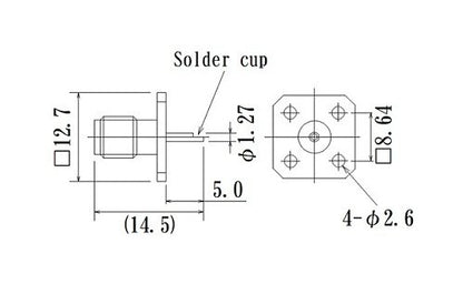 SMA Connector with Flange Mount Jack Solder Cup - RF SubMiniature Version A - Image 2