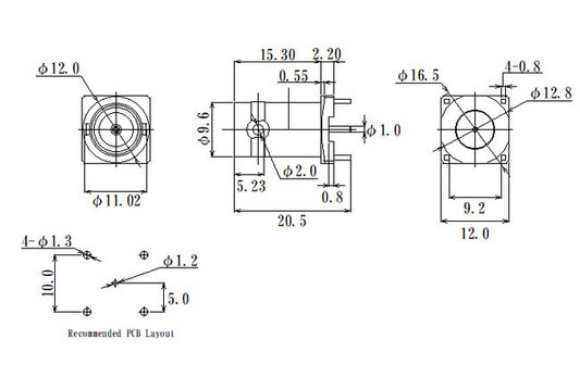 JCC Micro BNC Connector PCB Mount Type - Image 1