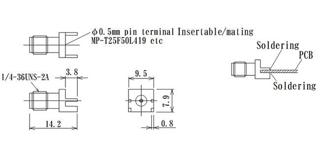 KS RF Connector with PCB End Launch - JCC Brand, 0-35 GHz Frequency - Image 2