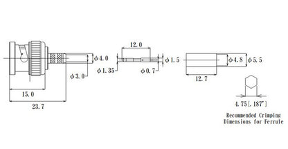 JCC MMCX RF Micro Bayonet Neill-Concelman (BNC) Connector - Image 2