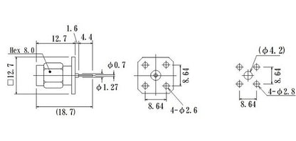 JCC Printed Circuit Board (PCB) RF SMA Connector with Flange Mount Plug - Image 2
