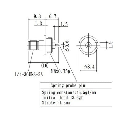 RF SubMiniature SMA Connector with Flange Mount Jack - Image 2