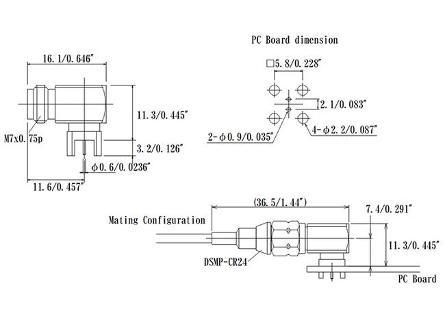 JCC RF Differential Connector with SMA Size Receptacle - Image 1