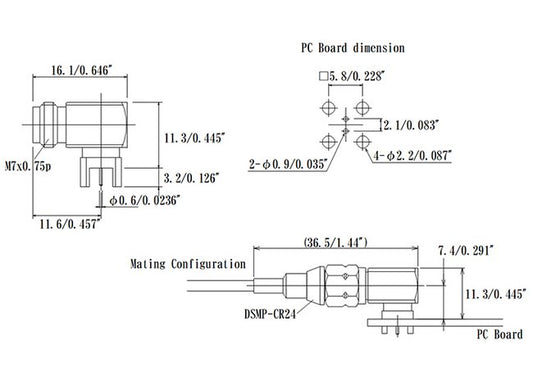 JCC RF Differential Connector with SMA Size Receptacle - Image 1
