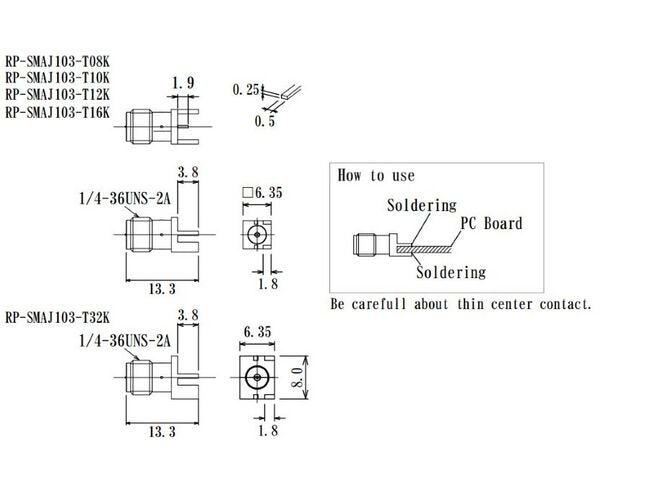 JCC RPSMA RF Reverse Polarity SubMiniature Connector with End Launch - Image 2
