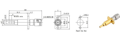 JCC Radio Frequency Coaxial Check Probe with Flange, SMA Plug - Image 2