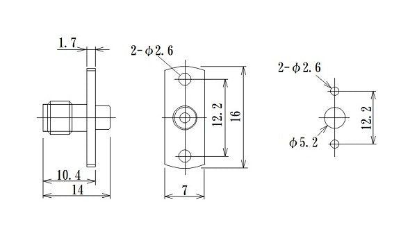 JCC KS Radio Frequency (RF) Connector with Semi-Rigid Cable Flange Mount Jack - Image 2