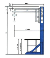 Adjustable Scissor Style Welded Workstation with Jib Crane