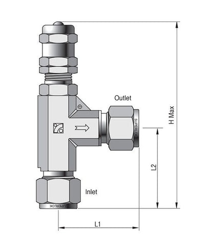Superlok Low Pressure Relief Valve - 1/2 Inch - Image 2