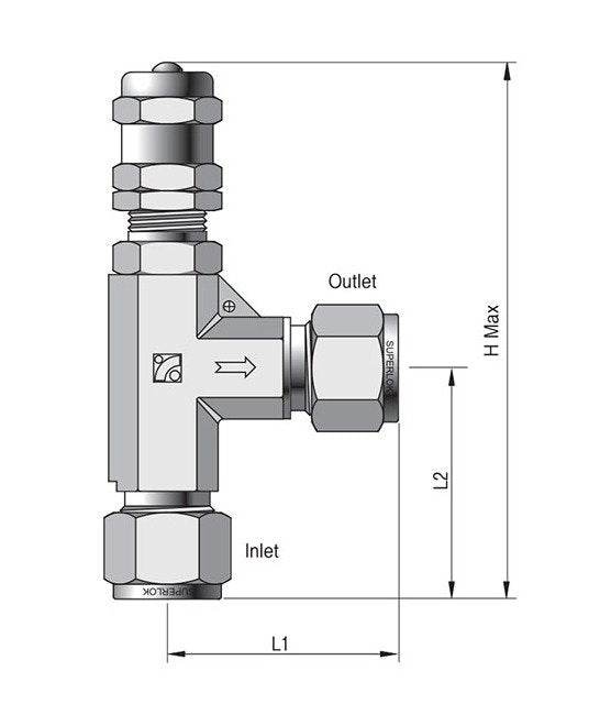 Superlok SRVL Series 8mm Low Pressure Relief Valve - Image 2