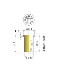 JCC 0.70-1.00mm Short Round Socket Pin - Image 1