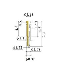 JCC Small Size Socket Pin 0.30-0.52mm, Au/Ni Plating, Copper Alloy Louver
