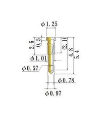 JCC 0.40-0.47mm Round Socket Pin with Au-Ni Plating