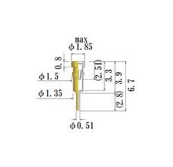JCC Small Size Socket Pin, 0.38-0.63mm Dia Round Socket Pin - Image 1