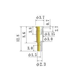 Medium Size Round Socket Pin (1.70-2.00mm) with Au Plating by JCC - Image 1