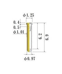 JCC Small Size Round Socket Pin (0.30-0.52mm) - Au/Ni Plated