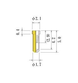 Medium Size Round Socket Pin - 0.60-0.75mm Diameter, Au Plated - Image 1