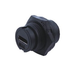 Round Waterproof USB Type-C Panel Receptacle Connector - Image 1