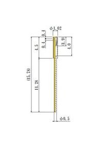 JCC Small Size Round Socket Pin (0.45-0.54mm) - Au Plated - Image 1
