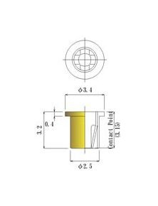 1.20-1.55mm Round Socket Pin with Through Hole Short Design - Image 1