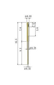 JCC Small Round Socket Pins (0.21-0.35 mm) - Au Plated - Image 2