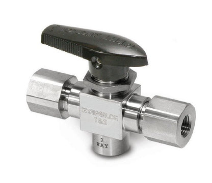 SBT Series 3.8mm Three-Way Trunnion Ball Valve with SUPERLOK® Inlet - Image 1