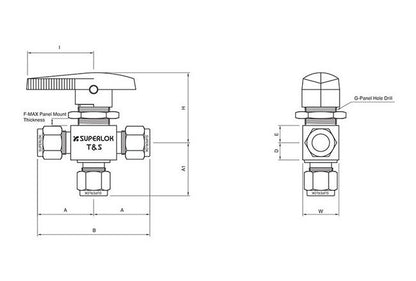 316 Stainless Steel 1/4" MNPT Ball Valve SBV120H Series - Image 2