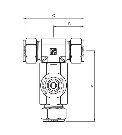 SBV210 Series 16.0mm Orifice Two-Piece Ball Valve with 1in SUPERLOK End Connections - Image 2