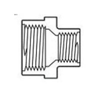 Schedule 80 PVC FPT x FPT Coupler - 3/8 x 1/2 inch