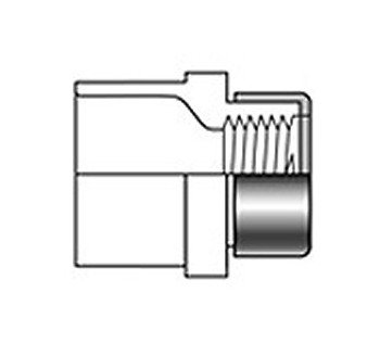 FlexPVCÂ® 1" Slip Socket x 3/4" FPT Schedule 80 PVC Adapter Fitting - Image 1