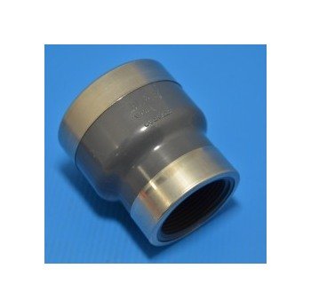 Schedule 80 PVC Coupler, 2 x 1.5 in, FPT x FPT Connection, Gray - Image 1