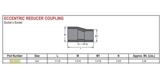 6 X 4 Inch Schedule 80 PVC Coupler - Image 1