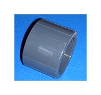 1-1/4 Inch Schedule 80 PVC Coupler - FPT x FPT Connection - Gray - Image 1