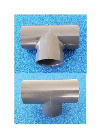 1-1/4" Gray PVC Schedule 40 Tee Fitting - Image 1