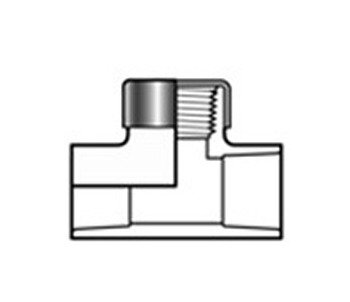 2x2x2 Schedule 80 PVC Tee Fitting - Image 1