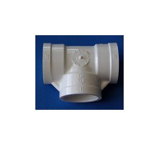 3/4 Inch Gray PVC Tee Fitting - Female Pipe Thread (FPT) - Schedule 40 - Image 1