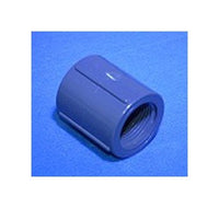 1/2 Inch Schedule 80 PVC Coupler - Female Pipe Thread (FPT) x FPT - Gray