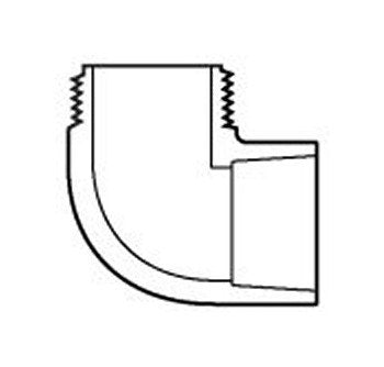 3/4 Inch 45 Degree PVC Elbow, Gray, Slip Socket x Male Pipe Thread, Schedule 40 - Image 1