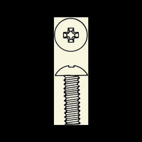 Phillips Recess Round Head Machine Screw, Brass, Cadmium Plated, 6-40 NF Fine 7/16 Inch