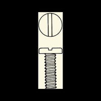 8-36 Slotted Pan Head Machine Screw, 1/2 Inch, Carbon Steel