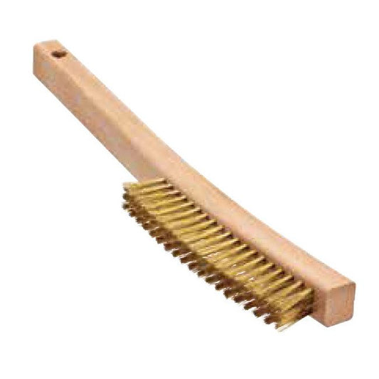 Tanis® Brass Curved Handle Platers' Brush, 13 x 7/8 in Block Size - Image 1