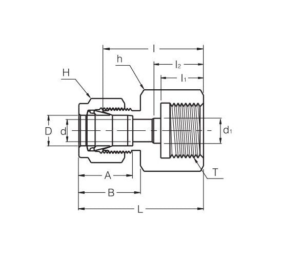 SGCI Series Gauge Connector Fitting - 3/8 in Tube OD, 3/8 mm Thread Size - Image 2