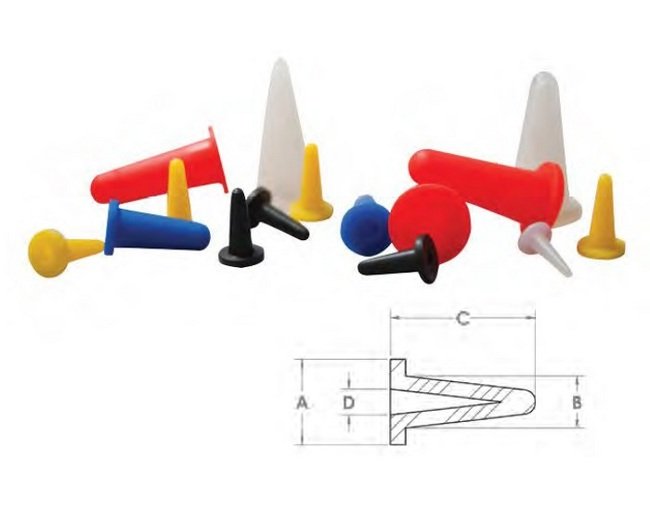 Black Silicone Tapered Flange Plug - TFP0450 - Image 1