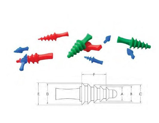 Green Silicone Multi-Tapered Plug - Pack of 100 - Image 1